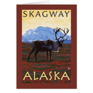 Escena del caribú - Skagway, Alaska
