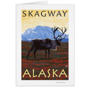Escena del caribú - Skagway, Alaska