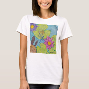 Escena del estanque (blanco) - camiseta básica par