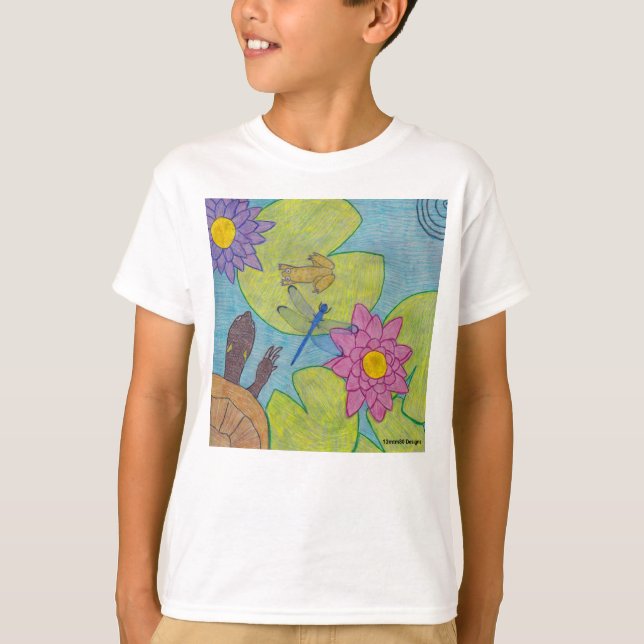 Escena del estanque (blanco) - Camiseta básica par (Anverso)