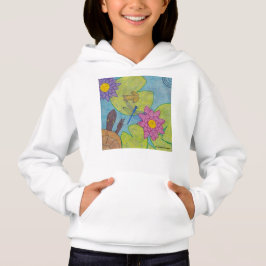Escena del estanque (blanco) - Sudadera con capuch