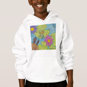 Escena del estanque (blanco) - Sudadera con capuch
