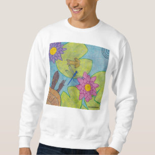Escena del estanque (blanco) - Sudadera de hombre