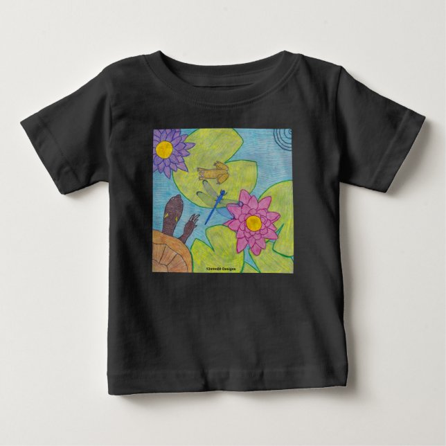 Escena del estanque (vívida) - camiseta de bebé (Anverso)