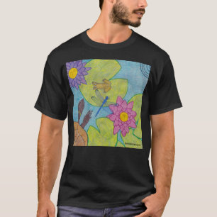 Escena del estanque (vívida) - Camiseta oscura de