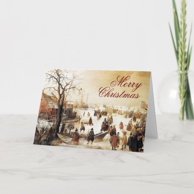 Escena del invierno en navidad del canal de un (Anverso)