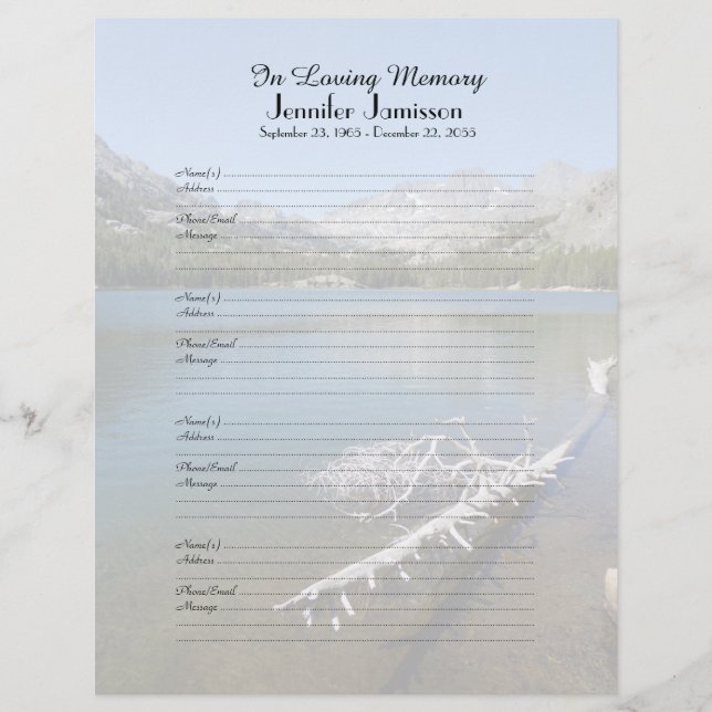 Escena del lago de la página de Rótulo de relleno  (Anverso)