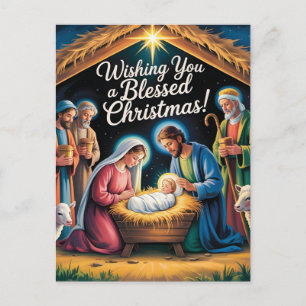 Escena del Nacimiento Tarjeta de Navidad
