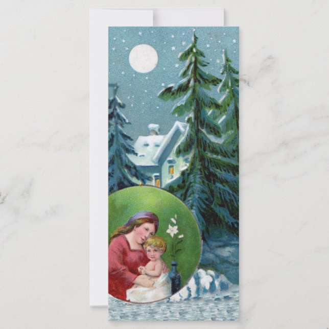Escena del navidad del vintage (Anverso)