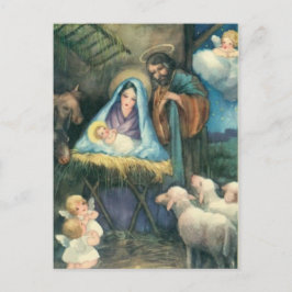 Escena del Pesebre "Noche santa" tarjeta postal