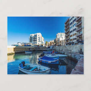 Escena del puerto de Gillieru, tarjeta de vacacion