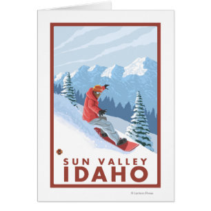 Escena del Snowboarder - Sun Valley, Idaho