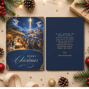 Escena elegante de la Natividad de Navidad Azul Do