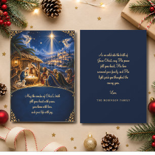 Escena elegante de la Natividad de Navidad Azul Do