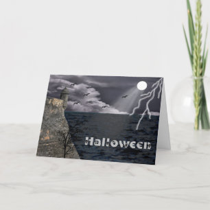 Escena espeluznante de la tarjeta de Halloween cer