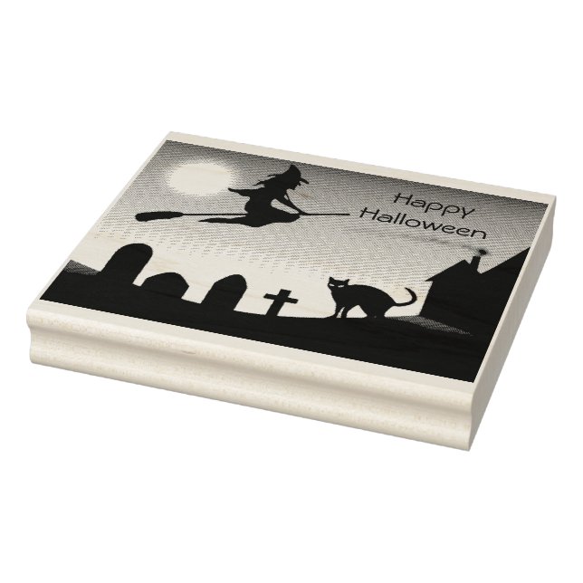 Escena feliz de Halloween - Sello de goma (Sello)