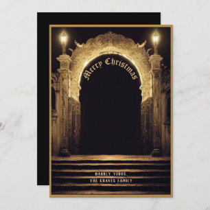 Escena gótica de cementerio Feliz Navidad Tarjeta