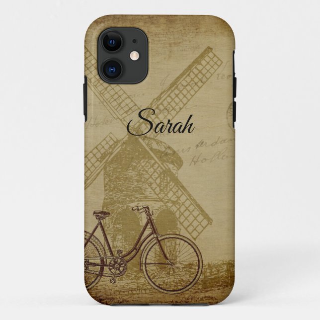 Escena holandesa con Funda de Windmill y Bike Art (Reverso)