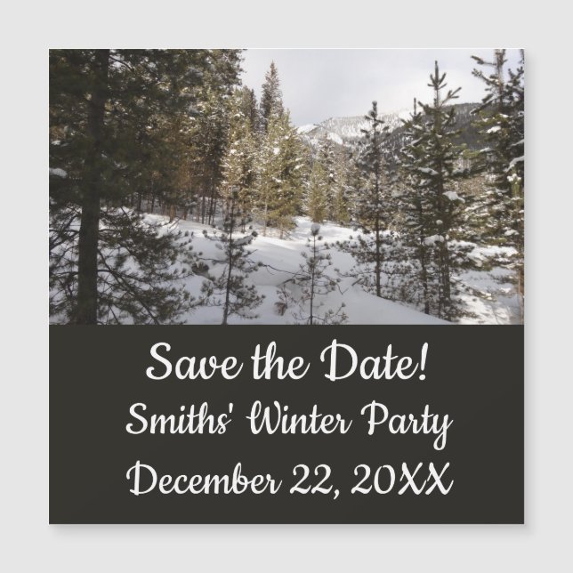 Escena invernal de montaña nevada en Montana (Anverso)