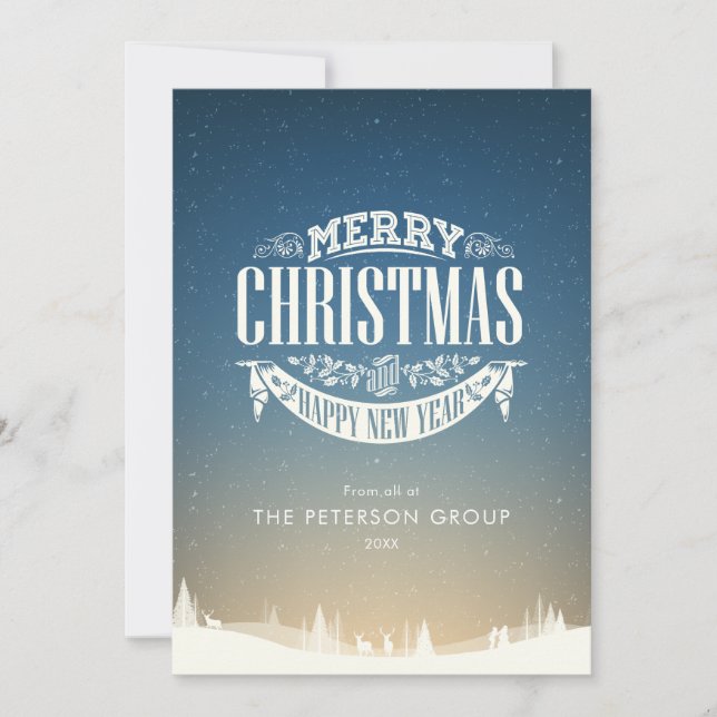 Escena invernal de Navidad corporativa (Anverso)
