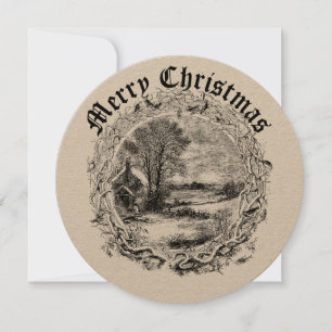 Escena invernal de Navidad de la era victoriana en