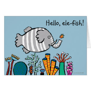 Escena linda de los pescados del elefante con el
