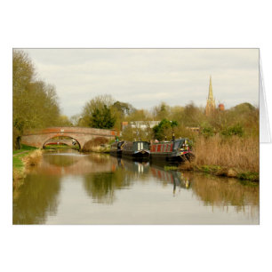 Escena magnífica de Narrowboat del canal de la