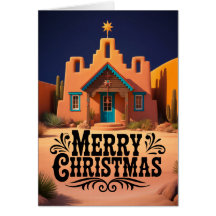 Escena Navideña del Suroeste Noche del Desierto