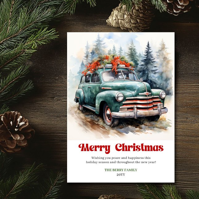 Escena navideña rústica atemporal vintage Navidad  (Timeless rustic Christmas scene vintage Christmas car)