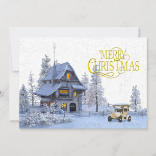 Escena navideña vintage Feliz Navidad y Foto