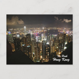 Escena nocturna de Hong Kong, el pico, postal