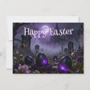 Escena oscura de Pascua gótica con huevos brillant