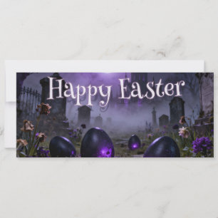 Escena oscura de Pascua gótica con huevos brillant