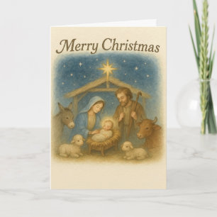 Escena pacífica del Nacimiento Navidad Sagrada Fam