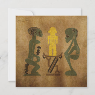 Escena tribal africana de rock talling art