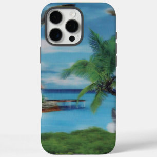 Escena tropical de playa Arte Imprimir Funda para 