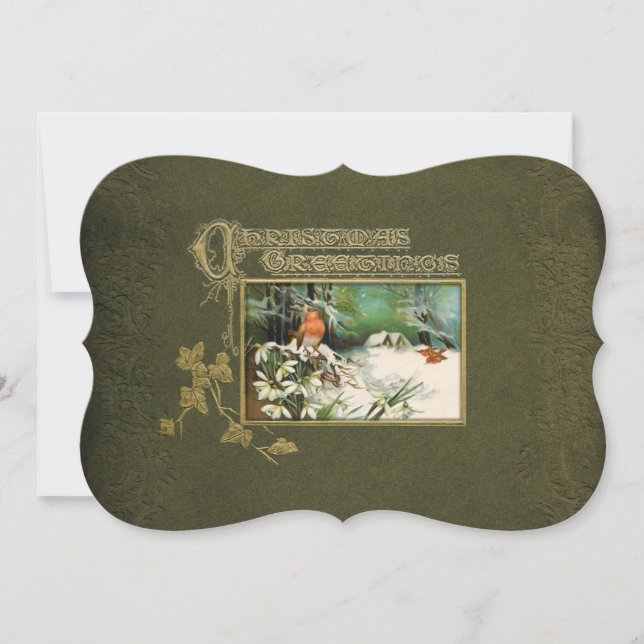 Escena y navidad del invierno del vintage que (Anverso)