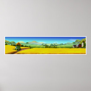 Escenario de Granja Extra Grande Poster de Arte Pa