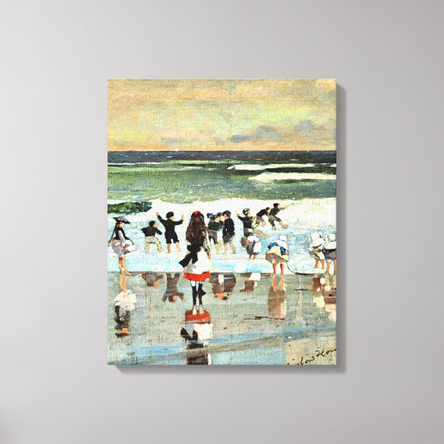 Escenario de playa, pintura de época de arte fino (Anverso)