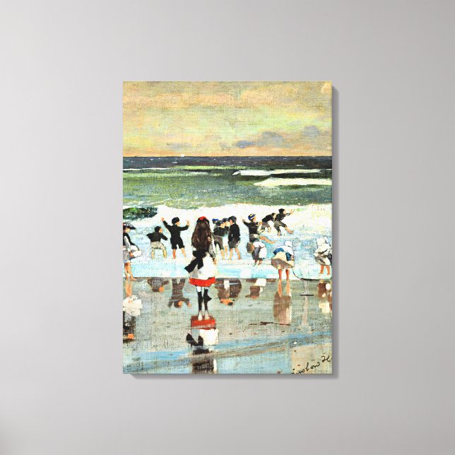 Escenario de playa, pintura de época de arte fino (Anverso)