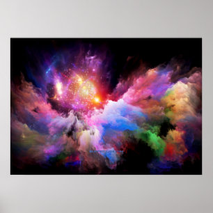 Escenario vibrante abstracto de arte en la nube de