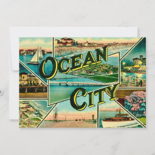Escenas de Ocean City NJ Tarjeta Postal Grande 5x7