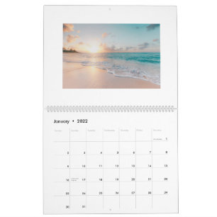 Escenas de playa Calendario de 12 meses Agrega tus