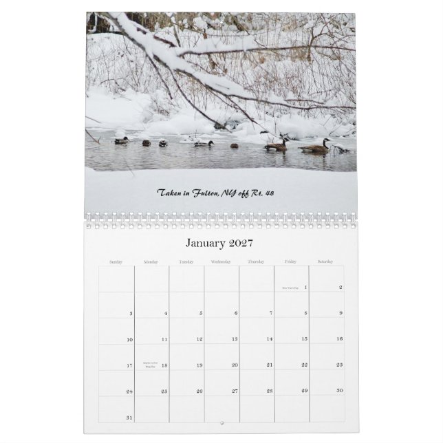 Escenas impresas personalizado del calendario del (Jan 2027)
