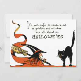 Escoba de Bruja Gato Negro
