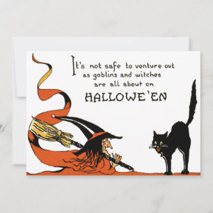 Escoba de Bruja Gato Negro
