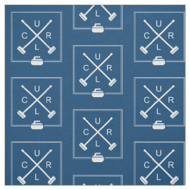 Escobas cruzadas que encrespan la tela - azul y