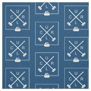 Escobas cruzadas que encrespan la tela - azul y