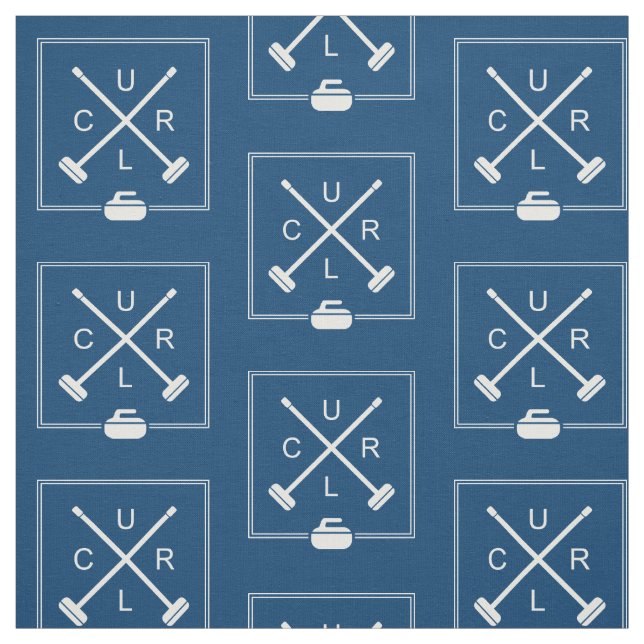 Escobas cruzadas que encrespan la tela - azul y (Retal)