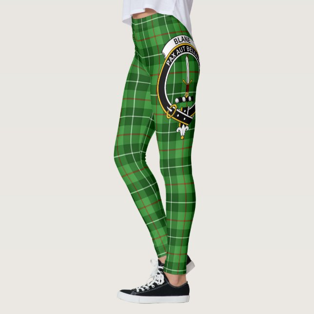 Escocés Clan Blane Escudo Tartán Mujeres Leggings (Izquierda)